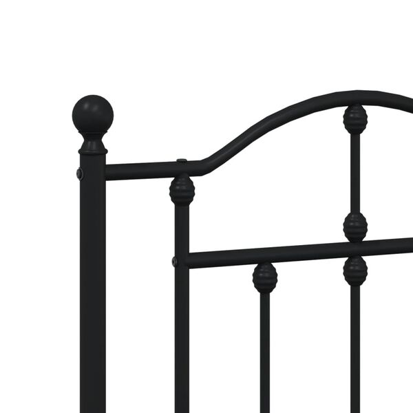 vidaXL Πλαίσιο Κρεβατιού Χωρ. Στρώμα&Ποδαρικό Μαύρο 160x200εκ. Μέταλλο