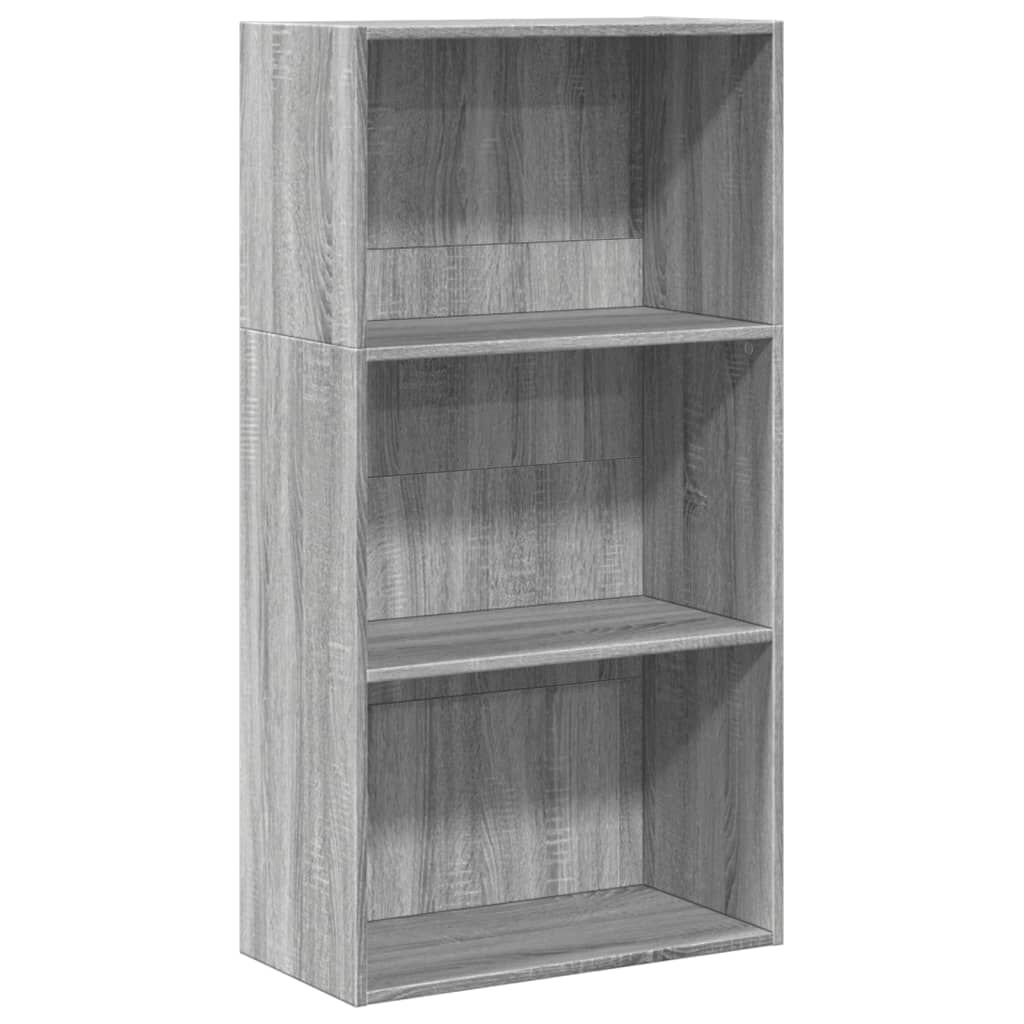 vidaXL Βιβλιοθήκη Γκρι Sonoma 60x30x114 cm Ξύλινη κατασκευή
