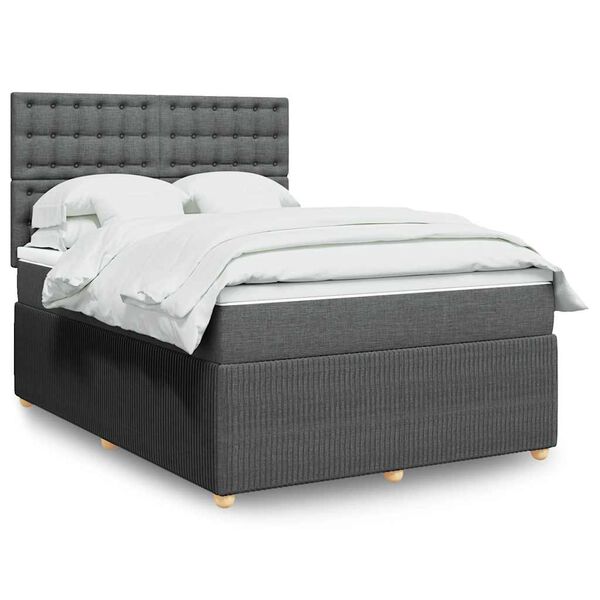 vidaXL &Kappa;&rho;&epsilon;&beta;ά&tau;&iota; Boxspring &mu;&epsilon; &Sigma;&tau;&rho;ώ&mu;&alpha; &Sigma;&kappa;&omicron;ύ&rho;&omicron; &Gamma;&kappa;&rho;&iota; 140x190 &epsilon;&kappa;. &Upsilon;&phi;&alpha;&sigma;&mu;ά&tau;&iota;&nu;&omicron;