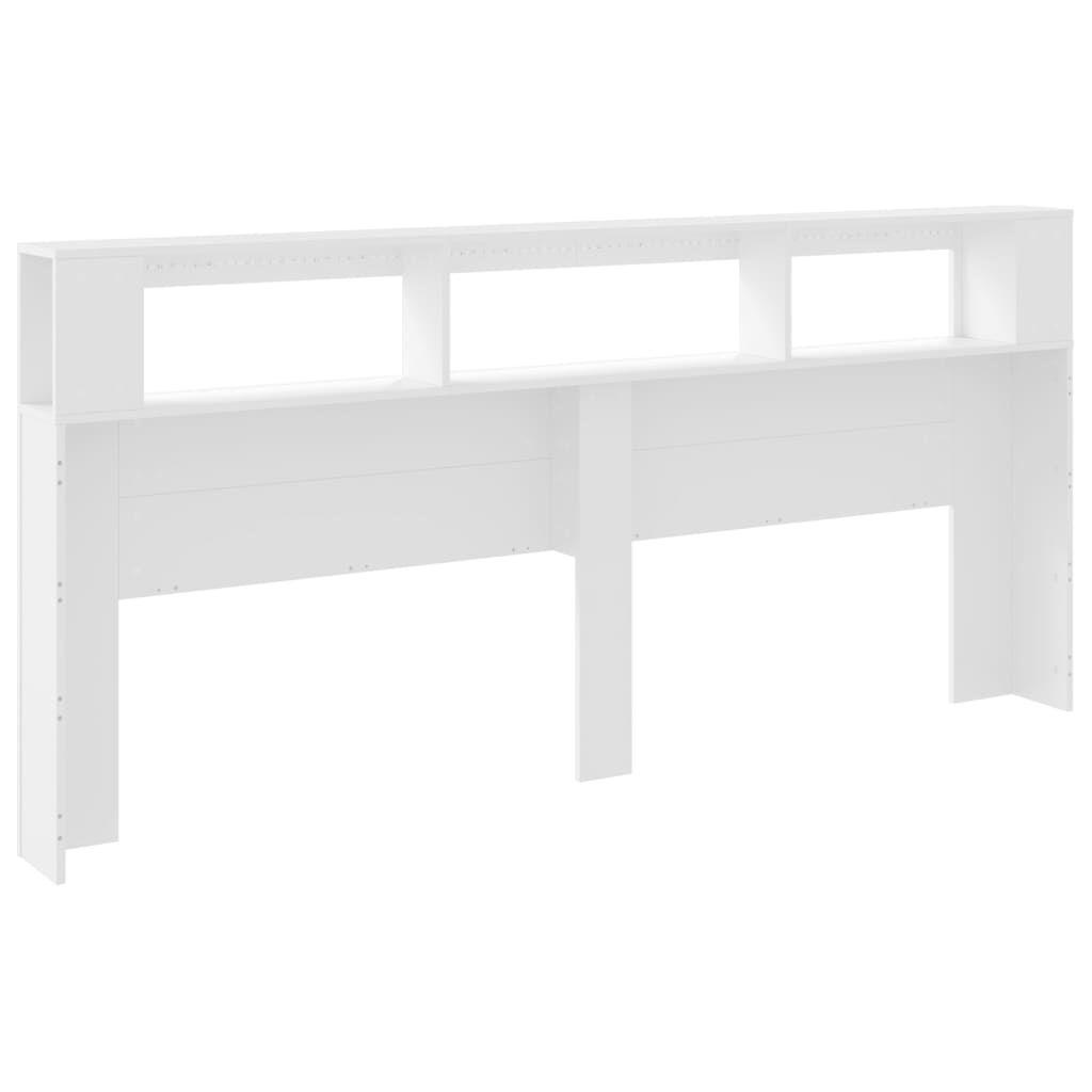 vidaXL Κεφαλάρι Κρεβατιού με LED Λευκό 220x18,5x103,5 εκ Επεξεργ. Ξύλο