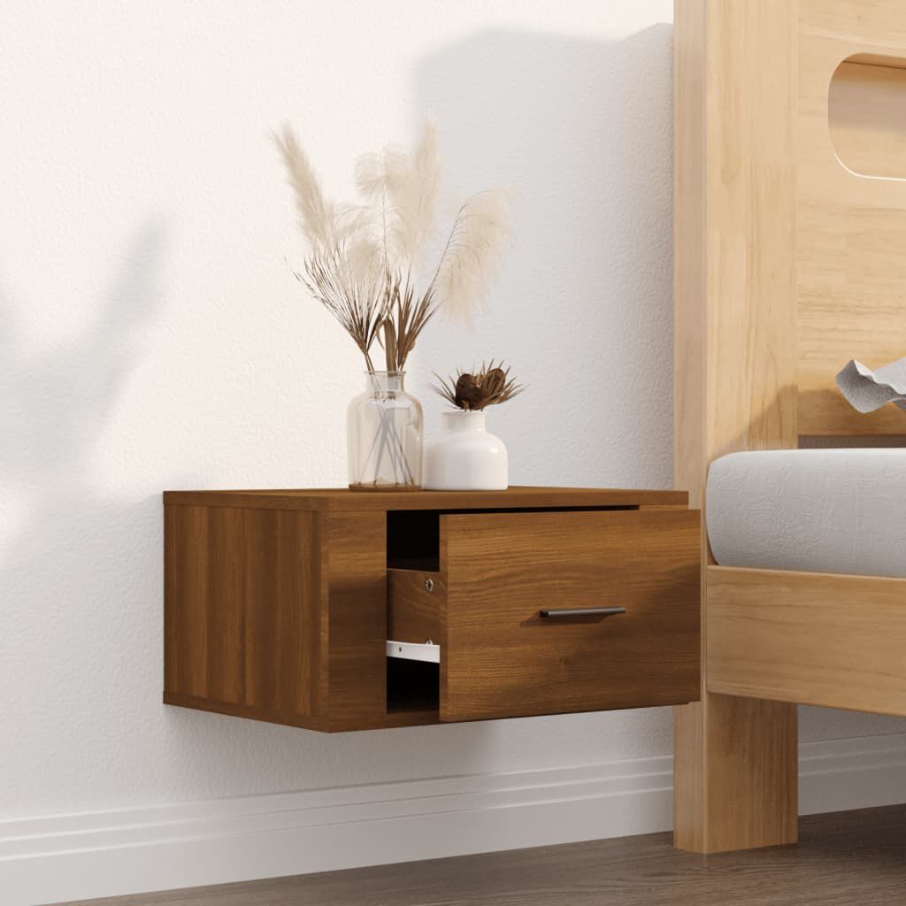 vidaXL Κομοδίνο Επιτοίχιο Καφέ Δρυς 50x36x25 εκ.