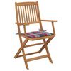 vidaXL Καρέκλες Κήπου Πτυσσόμενες 8 τεμ Μασίφ Ξύλο Ακακίας & Μαξιλάρια