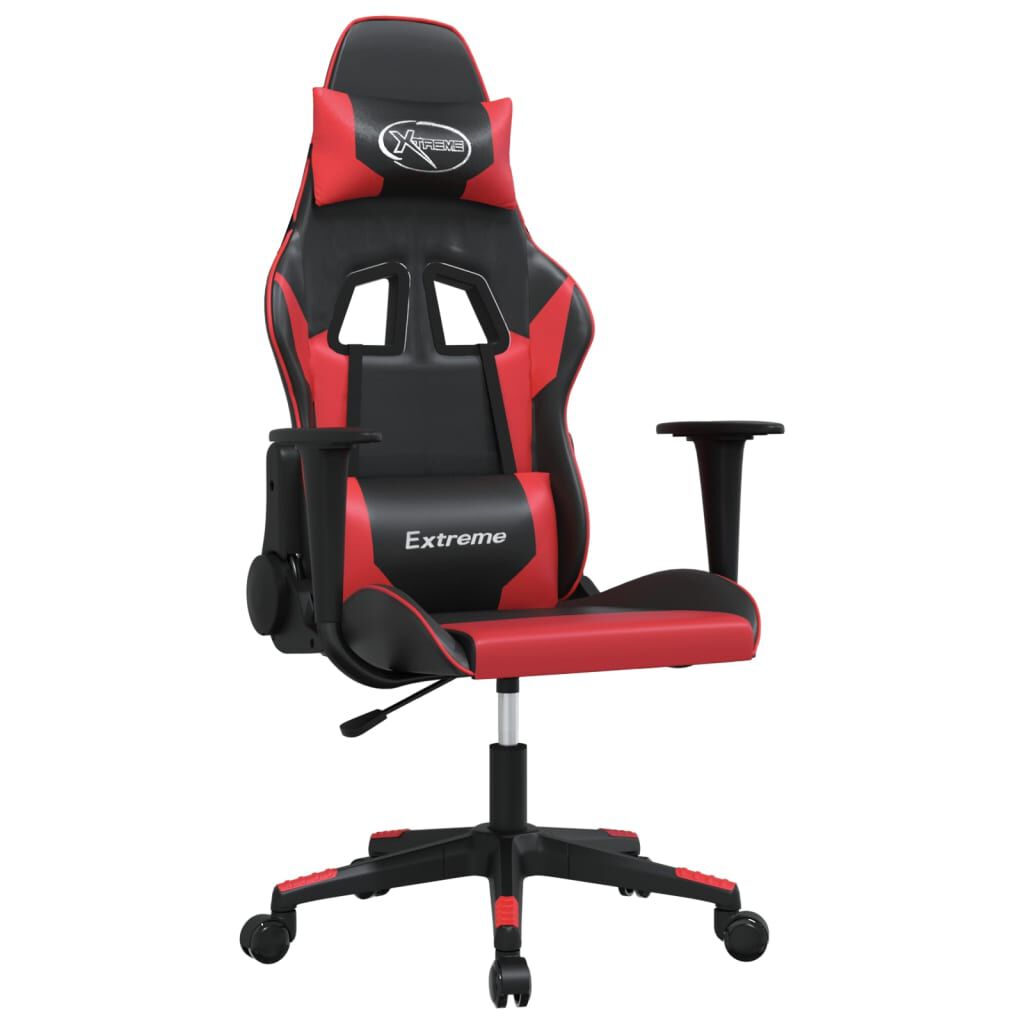 vidaXL Καρέκλα Gaming Μασάζ Μαύρο/Κόκκινο από Συνθετικό Δέρμα