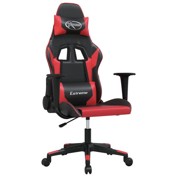 vidaXL Καρέκλα Gaming Μασάζ Μαύρο/Κόκκινο από Συνθετικό Δέρμα