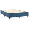 vidaXL Κρεβάτι Boxspring με Στρώμα Σκούρο Μπλε 140x190 εκ. Βελούδινο