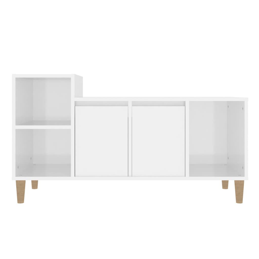 vidaXL Έπιπλο Τηλεόρασης Γυαλ. Λευκό 100x35x55 εκ. Επεξεργασμένο Ξύλο