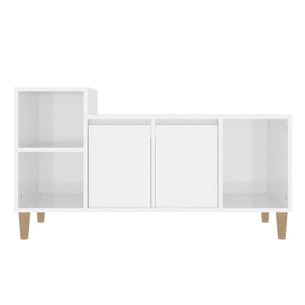 vidaXL Έπιπλο Τηλεόρασης Γυαλ. Λευκό 100x35x55 εκ. Επεξεργασμένο Ξύλο