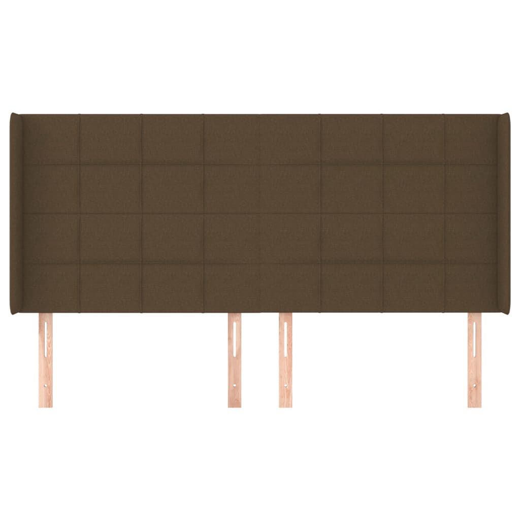 vidaXL Κεφαλάρι με Πτερύγια Σκούρο Καφέ 183x16x118/128 εκ. Υφασμάτινο