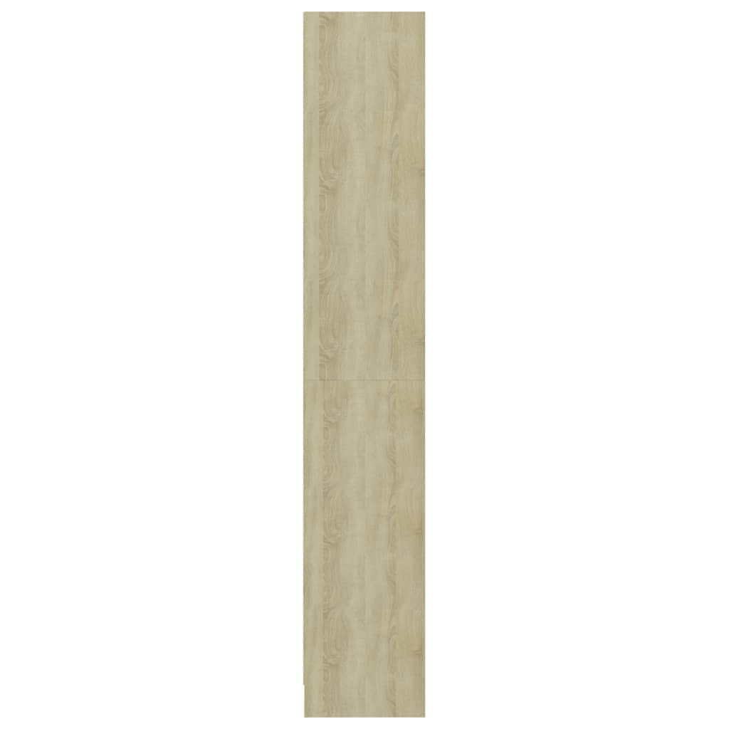 vidaXL Βιβλιοθήκη με 4 Ράφια Λευκό/Sonoma 40x24x142 εκ. Επεξ. Ξύλο