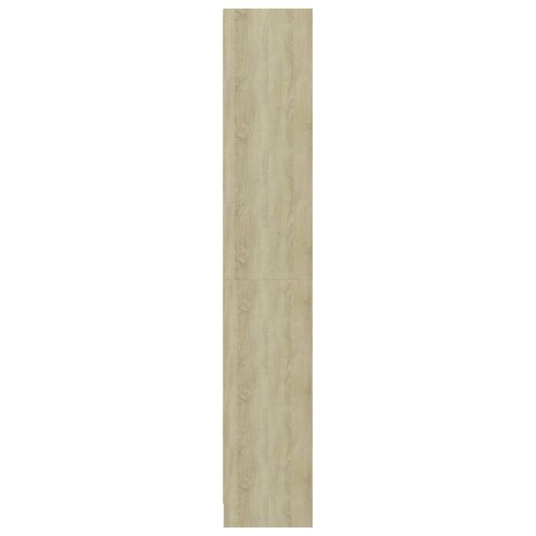 vidaXL Βιβλιοθήκη με 4 Ράφια Λευκό/Sonoma 40x24x142 εκ. Επεξ. Ξύλο