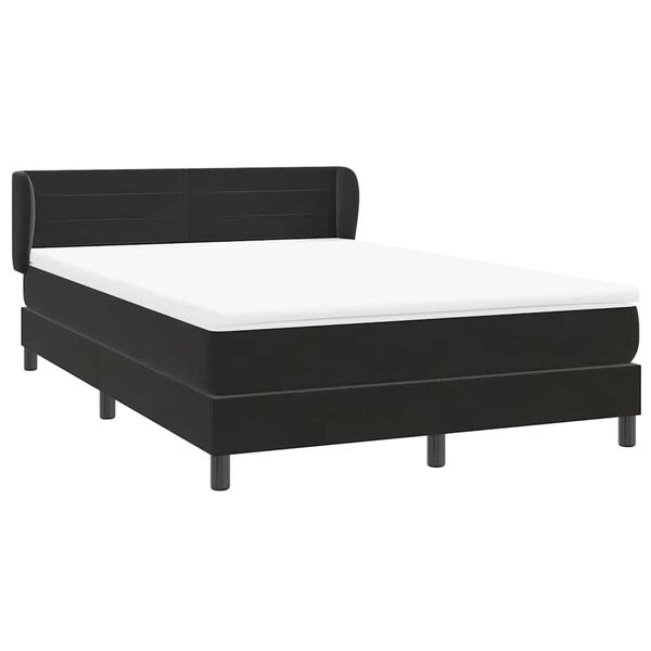 vidaXL Box Spring &Kappa;&rho;&epsilon;&beta;ά&tau;&iota; &mu;&epsilon; &sigma;&tau;&rho;ώ&mu;&alpha; &Mu;&alpha;ύ&rho;&omicron; 160x220 cm &Beta;&epsilon;&lambda;&omicron;ύ&delta;&iota;&nu;&omicron;