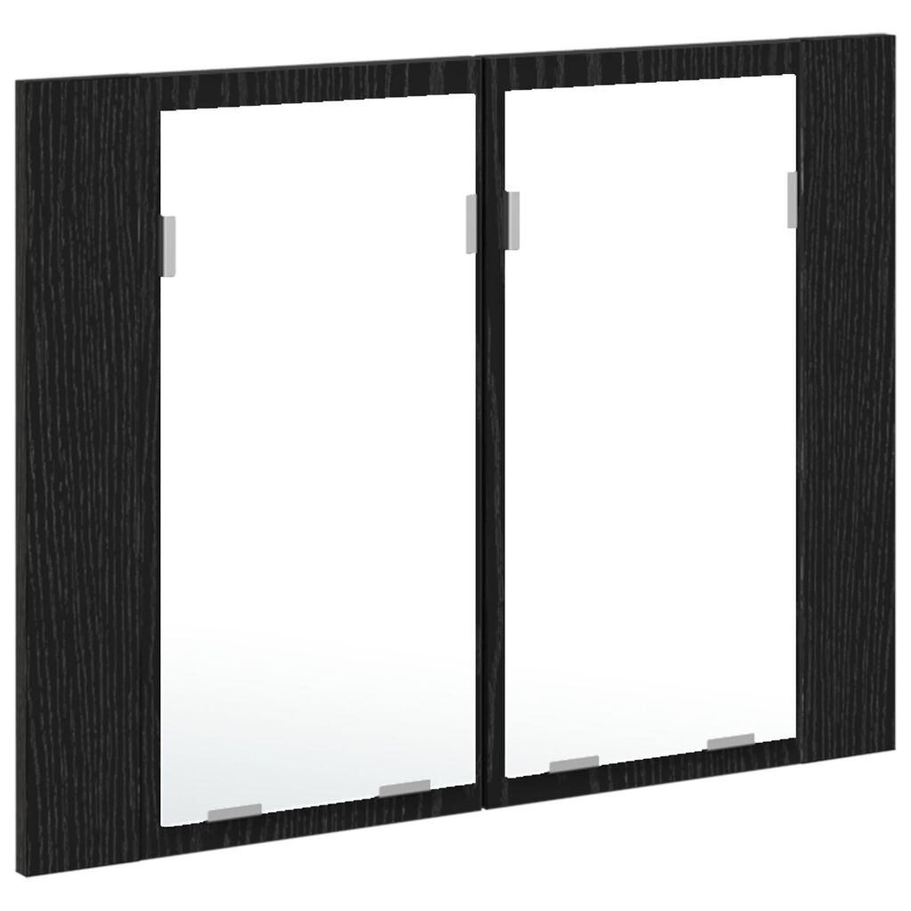 vidaXL LED Καθρέφτης Μπάνιου Ντουλάπας Μαύρο Δρυς 60x12x45 εκ. Από Ξύλο