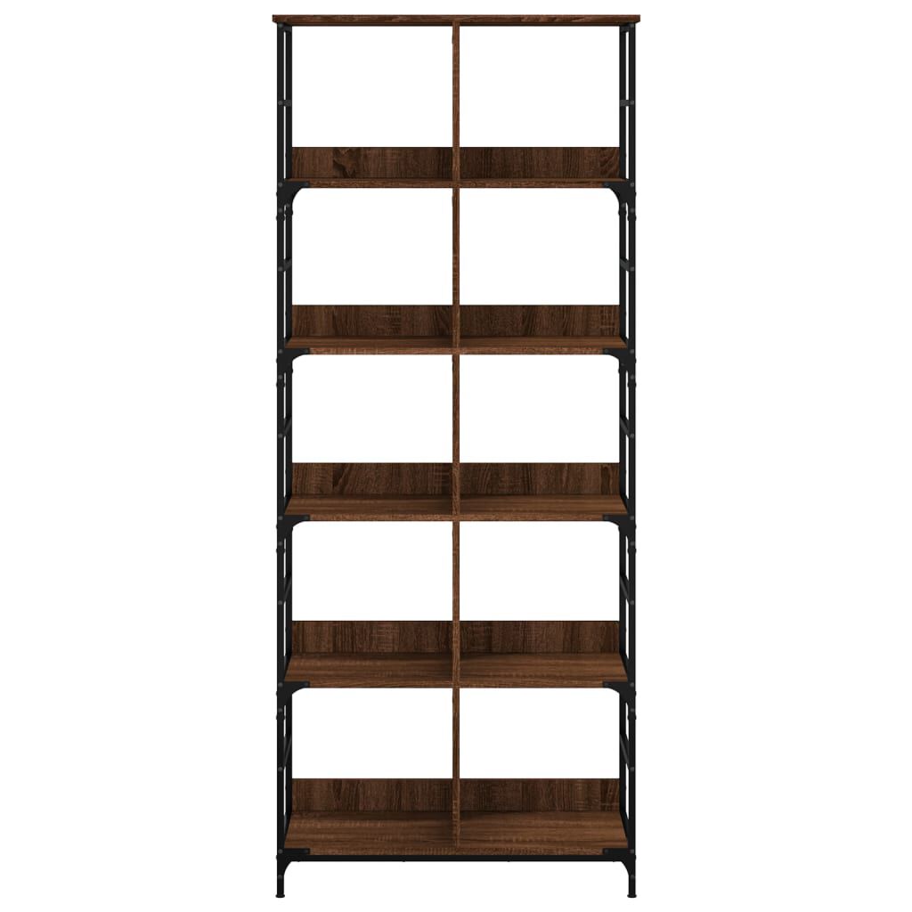 vidaXL Βιβλιοθήκη Καφέ Δρυς 78,5 x 33 x 188,5 εκ. Επεξεργασμένο Ξύλο