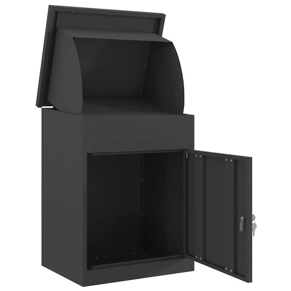vidaXL Θυρίδα Πακέτων Μαύρο 44 x 35 x 59 εκατοστά Ατσάλι