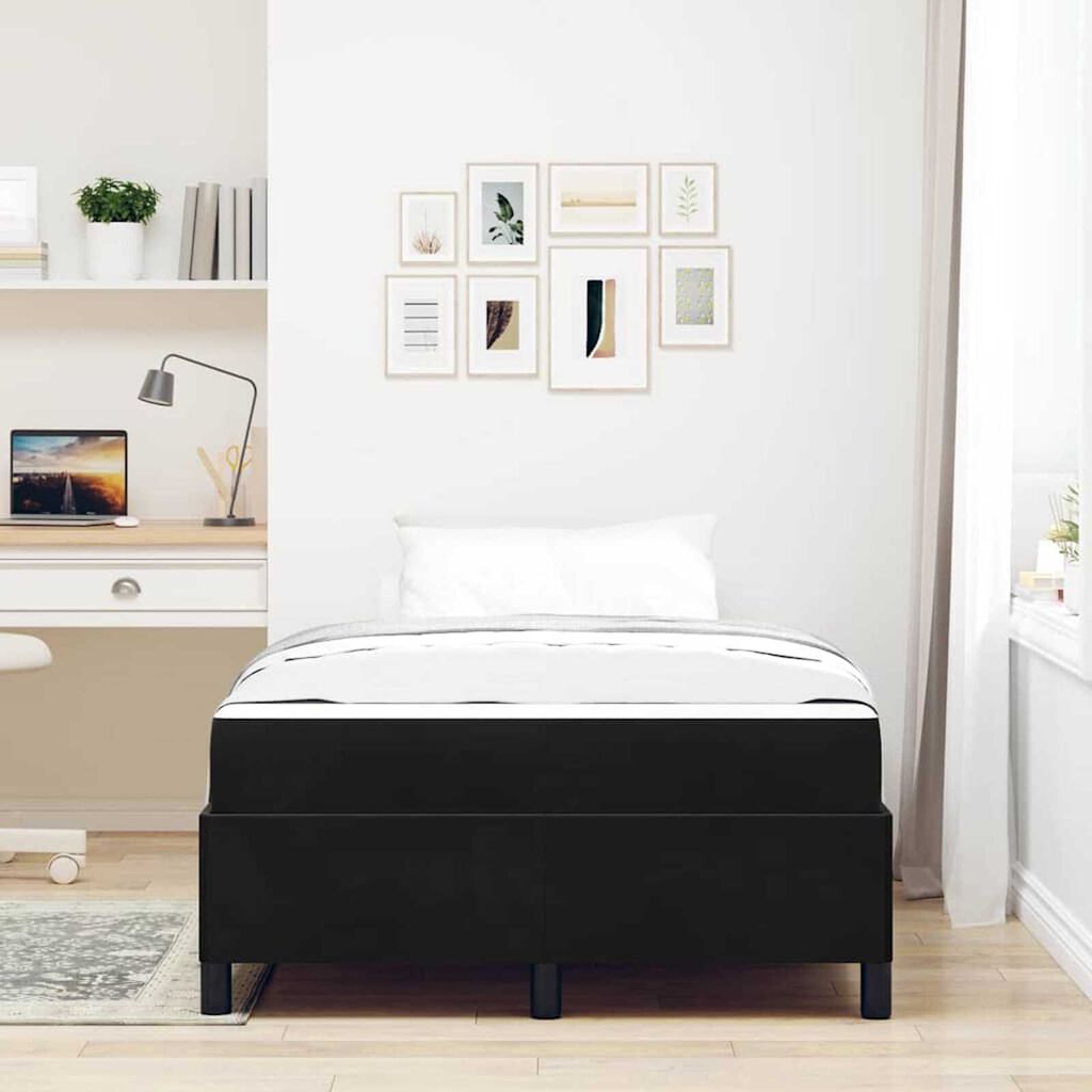 vidaXL Σκελετός Κρεβατιού Μαύρο και Λευκό 120 x 190 cm Βελούδο