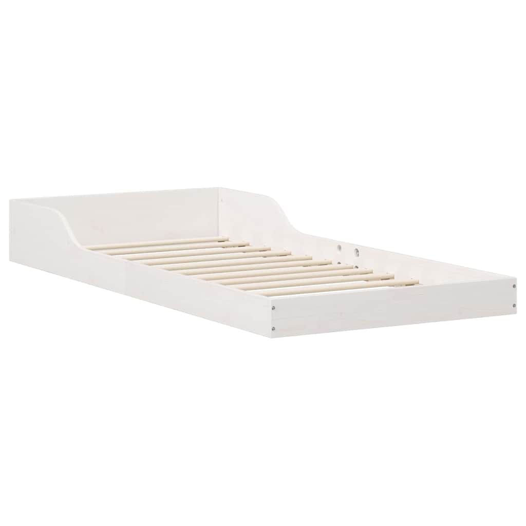 vidaXL Σκελετός Κρεβατιού Λευκό 90 x 200 cm Μασίφ ξύλο πεύκου