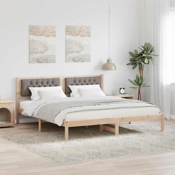 vidaXL &Sigma;&kappa;&epsilon;&lambda;&epsilon;&tau;ό&sigmaf; &Kappa;&rho;&epsilon;&beta;&alpha;&tau;&iota;&omicron;ύ Taupe 160 x 200 cm &Sigma;&tau;&epsilon;&rho;&epsilon;ά &xi;&upsilon;&lambda;&epsilon;ί&alpha; &pi;&epsilon;ύ&kappa;&omicron;&upsilon;