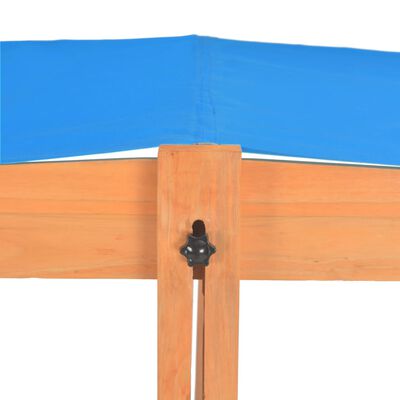 vidaXL Αμμοδόχος με Ρυθμιζόμενη Οροφή Σκίασης Μπλε Ξύλο Ελάτης UV50