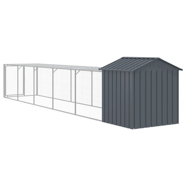 vidaXL Κοτέτσι με Περίβολο Ανθρακί 117x609x123 εκ. Γαλβαν. Χάλυβας