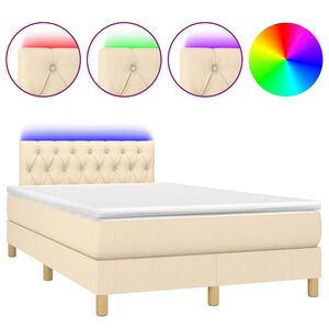vidaXL &Kappa;&rho;&epsilon;&beta;ά&tau;&iota; Boxspring &mu;&epsilon; &Sigma;&tau;&rho;ώ&mu;&alpha; & LED &Kappa;&rho;&epsilon;&mu; 120x200 &epsilon;&kappa;. &Upsilon;&phi;&alpha;&sigma;&mu;ά&tau;&iota;&nu;&omicron;