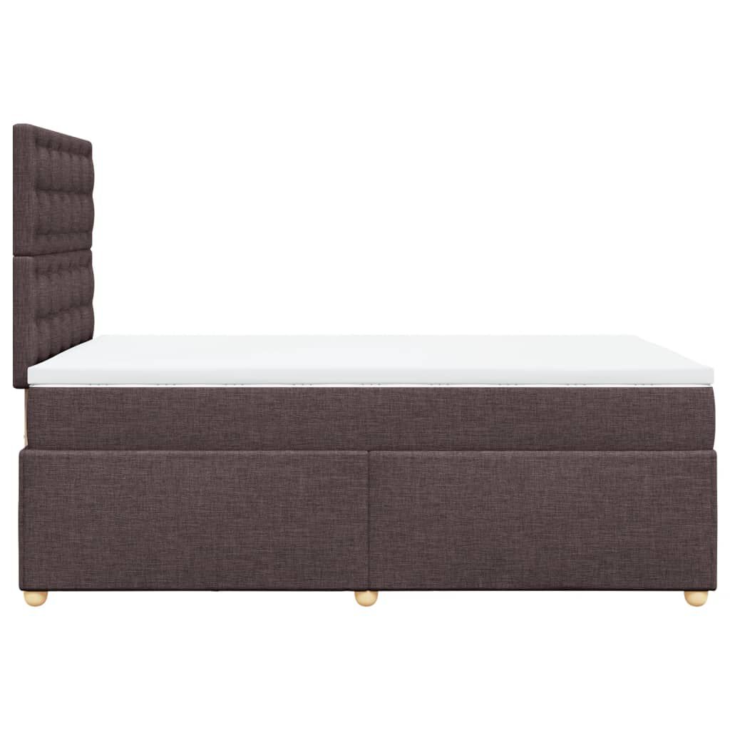 vidaXL Κρεβάτι Boxspring με Στρώμα Σκούρο Καφέ 120x190 εκ Υφασμάτινο