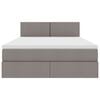 vidaXL Κρεβάτι με αποθηκευτικό χώρο και στρώμα Taupe 140 x 200 cm