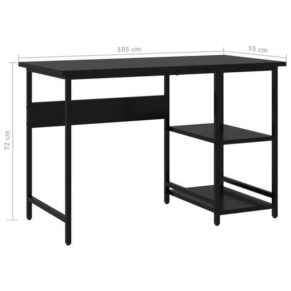 vidaXL Γραφείο Υπολογιστή Μαύρο 105 x 55 x 72 εκ. από MDF και Μέταλλο