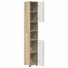 vidaXL Ψηλό ντουλάπι μπάνιου με πόρτα Sonoma Δρυς 30 x 35 x 192 εκ.