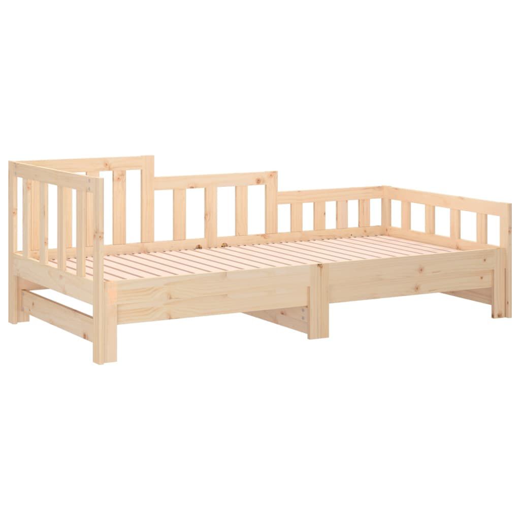 vidaXL Καναπές Κρεβάτι Συρόμενος 2x(90x190) εκ. Μασίφ Ξύλο Πεύκου