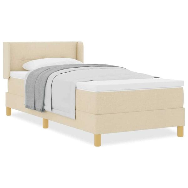 vidaXL Κρεβάτι με Ελατήρια με στρώμα Κρεμ 80 x 200 cm ύφασμα