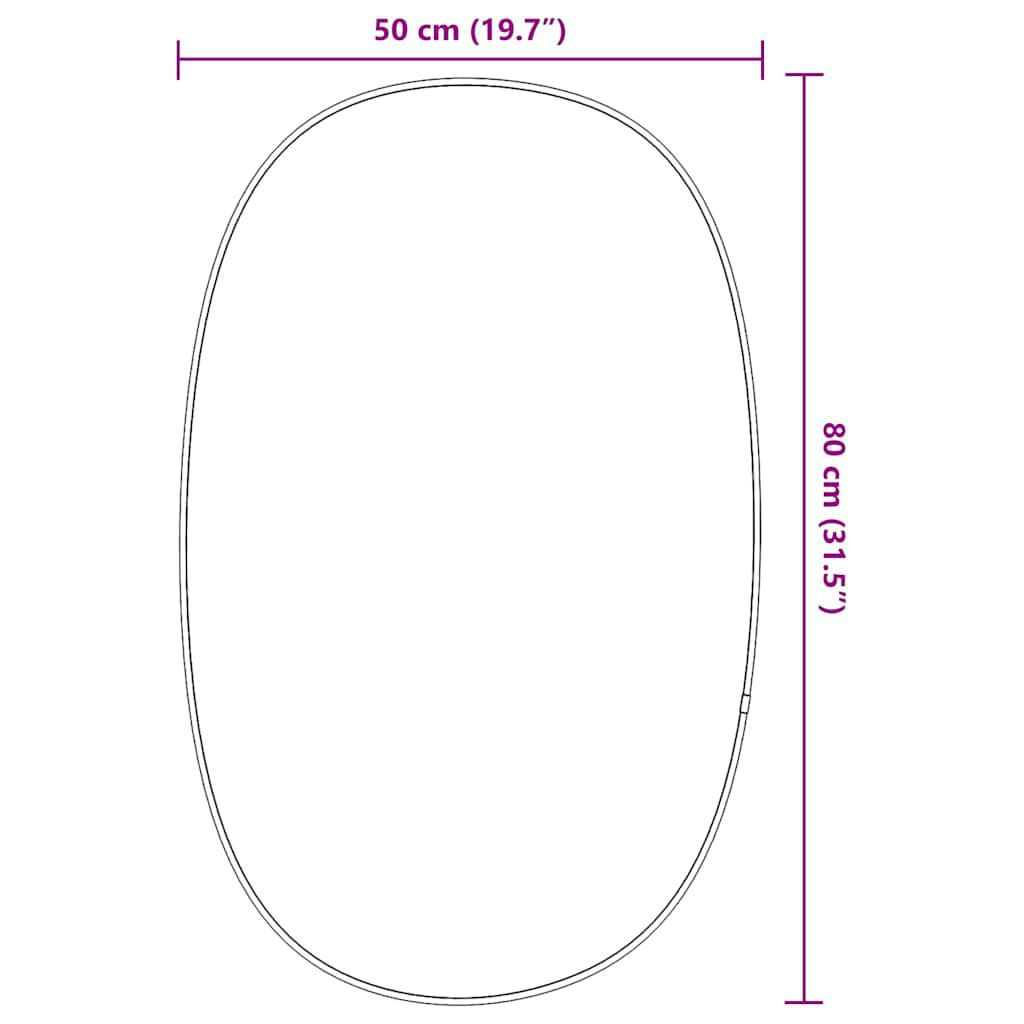 vidaXL Καθρέφτης Τοίχου Ασημί 80x50 εκ.