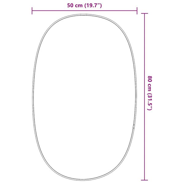 vidaXL Καθρέφτης Τοίχου Ασημί 80x50 εκ.