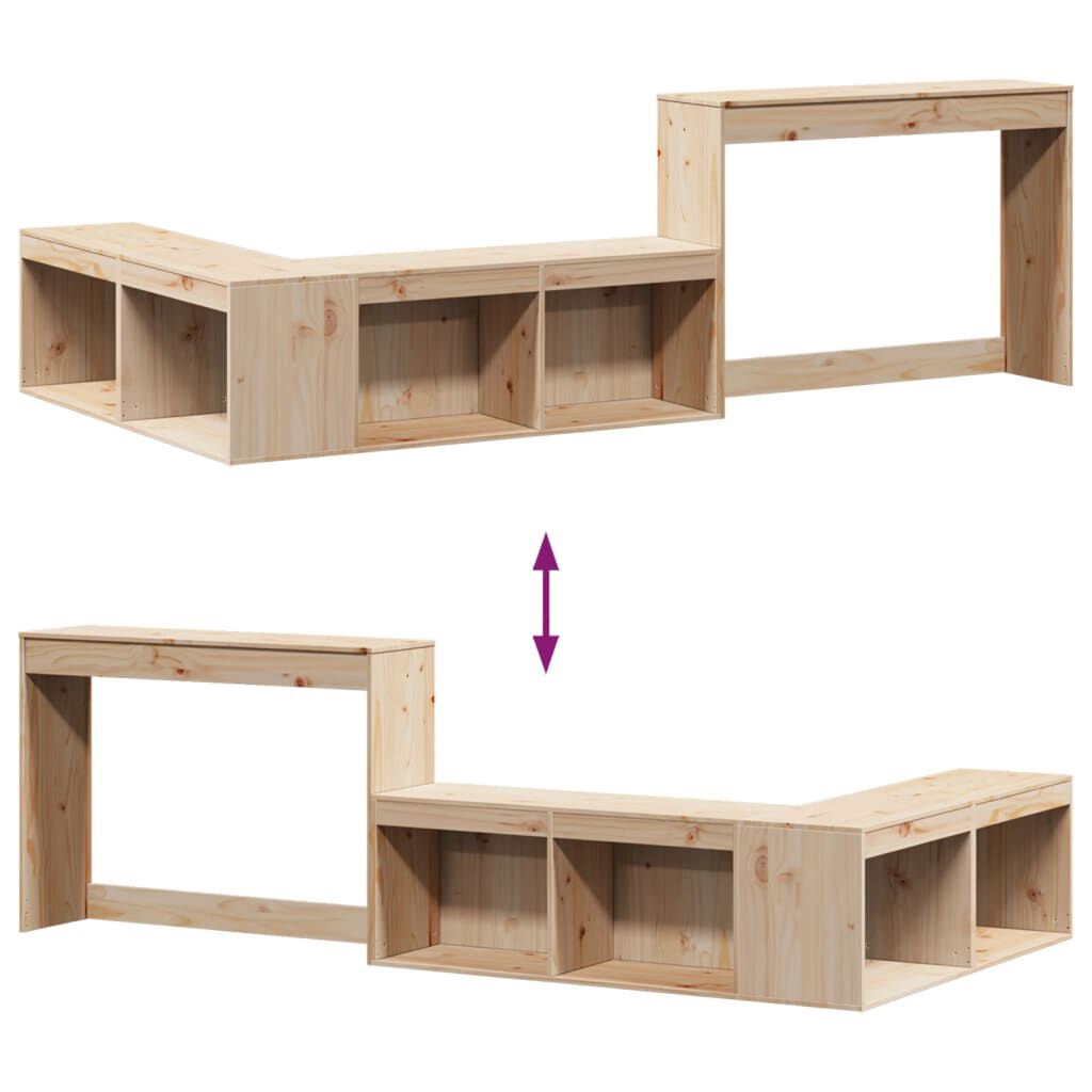 vidaXL Κομοδίνο με Γραφείο 232x122x75 εκ. από Μασίφ Ξύλο Πεύκου