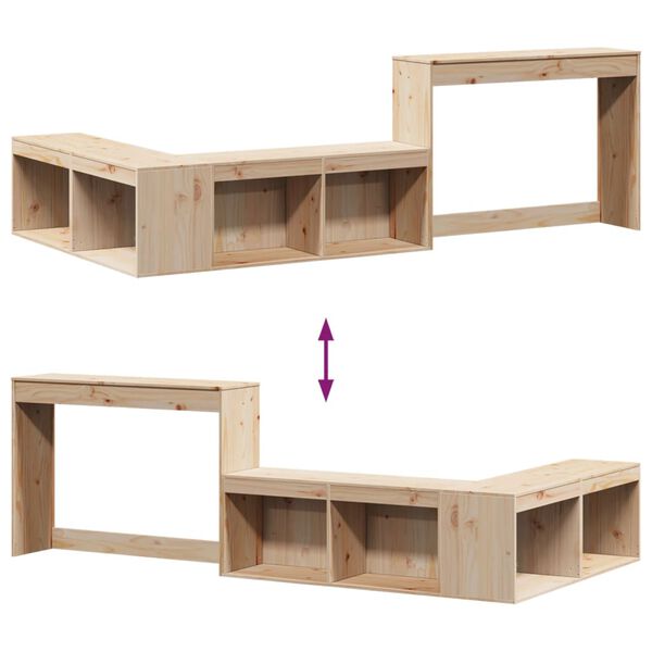 vidaXL Κομοδίνο με Γραφείο 232x122x75 εκ. από Μασίφ Ξύλο Πεύκου