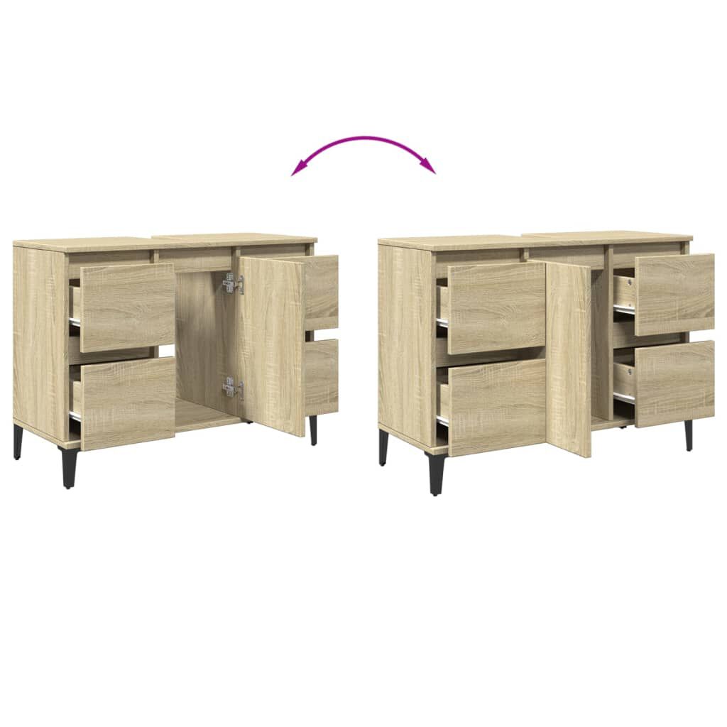 vidaXL Ντουλάπι Νιπτήρα Sonoma Δρυς 80x33x60 εκ. Επεξεργασμένο Ξύλο