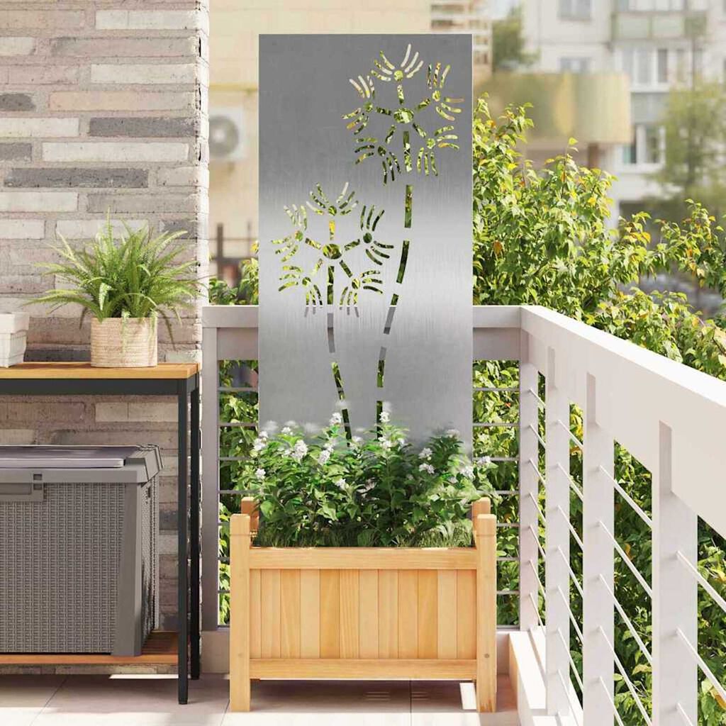 vidaXL Διακοσμητική Πλάκα Κήπου Ασημί 50 x 140 cm Ανοξείδωτο ατσάλι