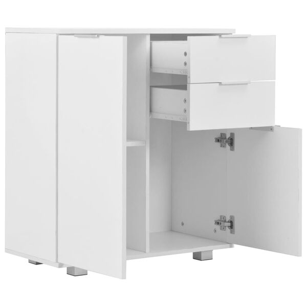 vidaXL Μπουφές Ψηλός Γυαλιστερός Λευκός 71x35x80εκ. Επεξεργασμένο Ξύλο