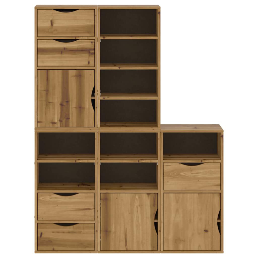 vidaXL Πλαϊνά ντουλάπια 5 τεμ. ODDA 40x24x79 εκ. από Μασίφ Ξύλο Πεύκου