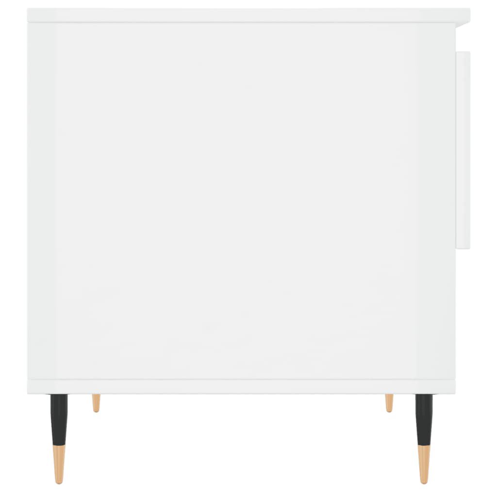 vidaXL Τραπεζάκι Σαλονιού Γυαλιστ. Λευκό 50 x 46 x 50εκ. Επεξεργ. Ξύλο