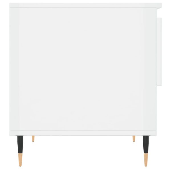 vidaXL Τραπεζάκι Σαλονιού Γυαλιστ. Λευκό 50 x 46 x 50εκ. Επεξεργ. Ξύλο