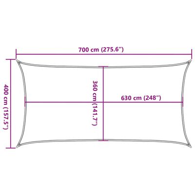 vidaXL Πανί Σκίασης Ανθρακί 4 x 7 μ. από HDPE 160 γρ./μ²
