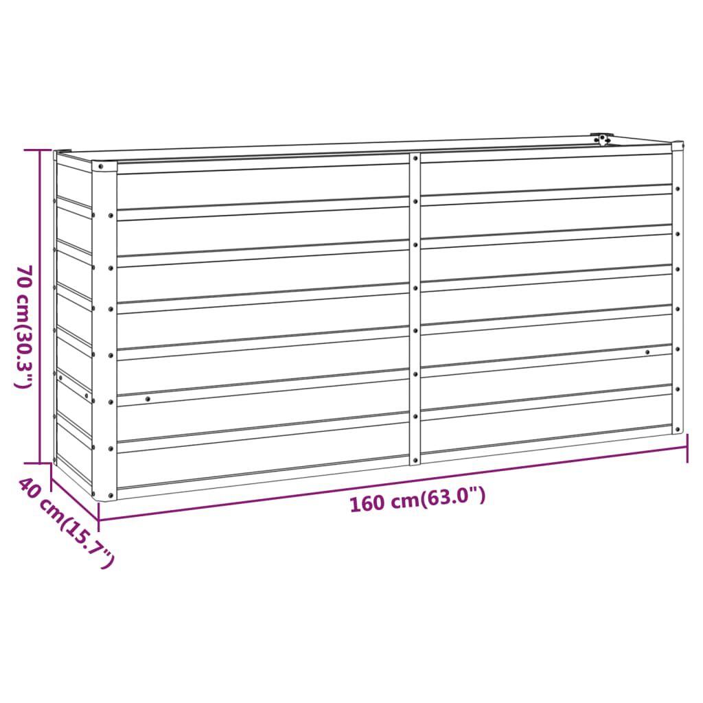 vidaXL Ζαρντινιέρα Σκουριασμένο 160x40x77 εκ. Ατσάλι Σκληρυθέν Αέρα