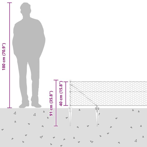 vidaXL Περίφραξη Εξάγωνη Πράσινη 0,4x25 m Ατσάλι