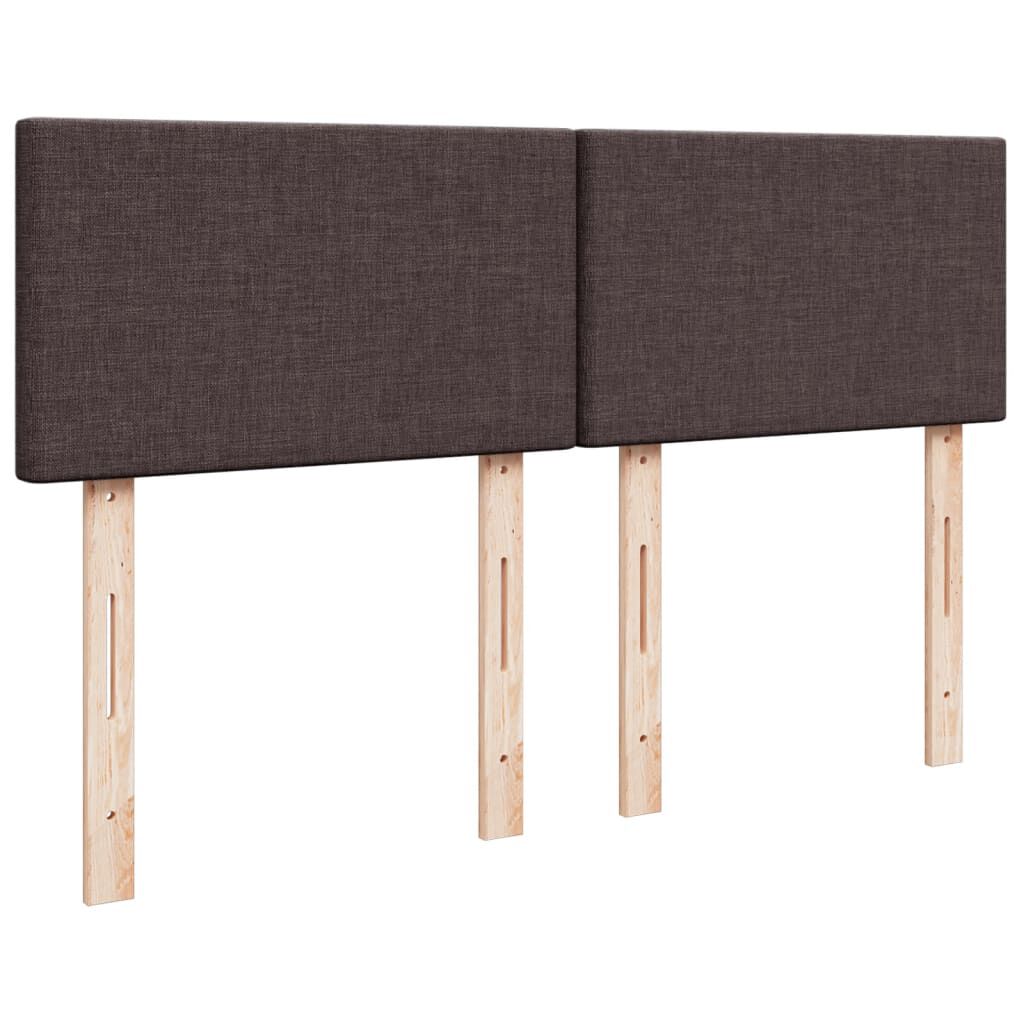 vidaXL Κρεβάτι Boxspring με Στρώμα Σκούρο Καφέ 160x200 εκ Υφασμάτινο