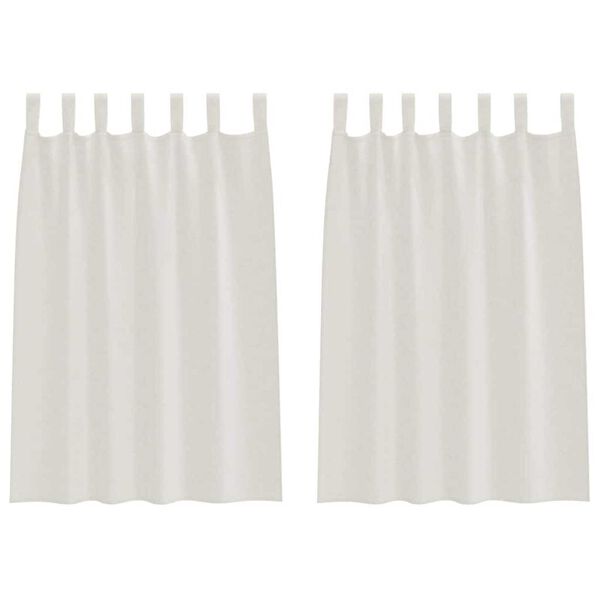 vidaXL Κουρτίνες με κουρτίνες 2 pcs Κρεμ Πολυεστέρας