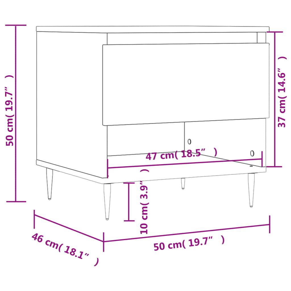 vidaXL Τραπεζάκι Σαλονιού Γκρι Σκυροδ. 50x46x50 εκ. Επεξεργασμένο Ξύλο