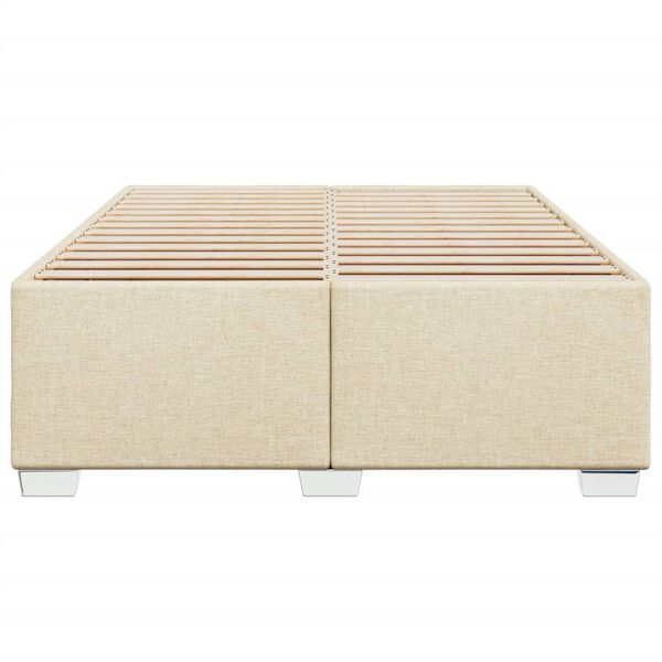 vidaXL Σκελετός Κρεβατιού Χωρίς Στρώμα Κρεμ 140x190 εκ. Υφασμάτινο
