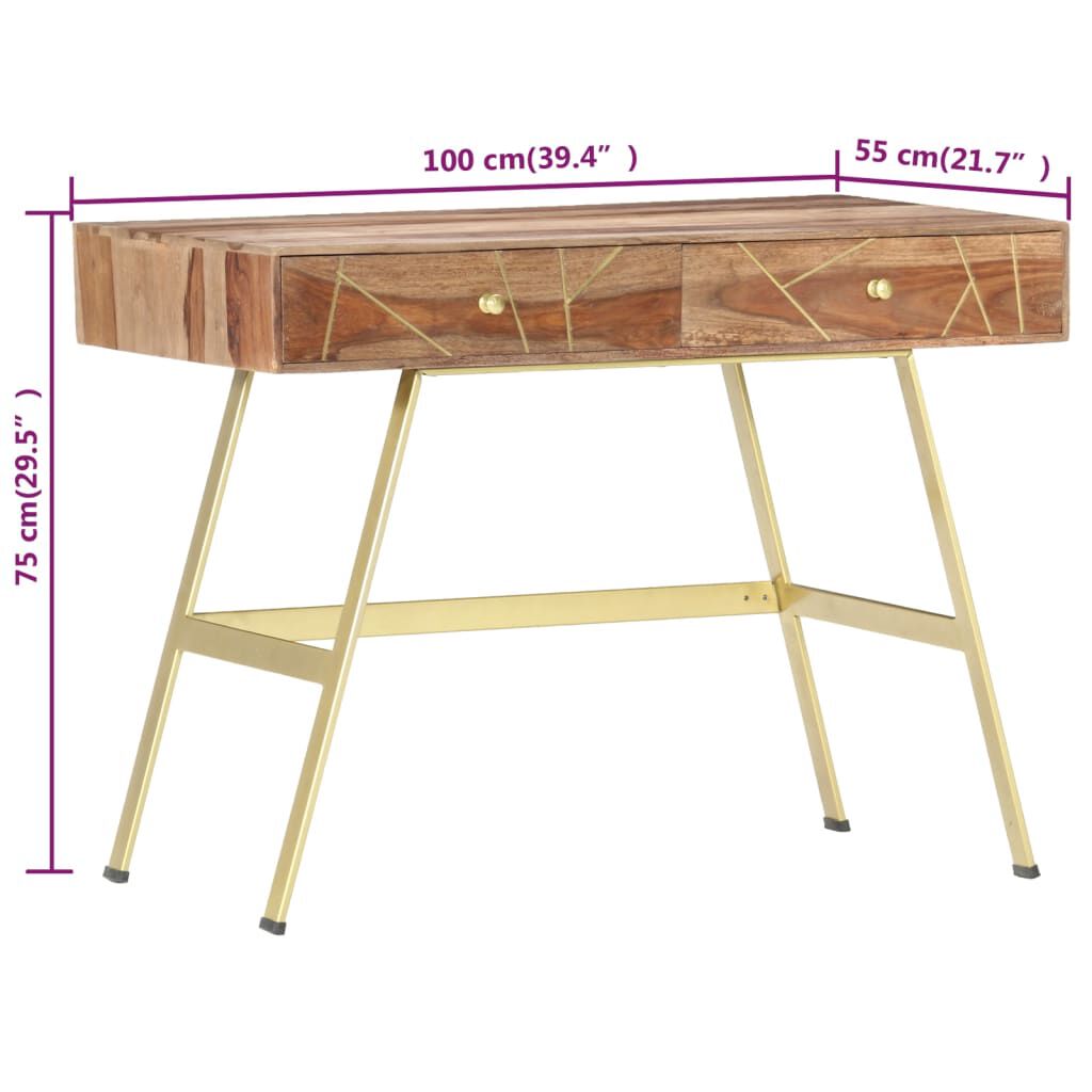 vidaXL Σεκρετέρ με Συρτάρια 100x55x75 εκ. από Μασίφ Ξύλο Ακακίας