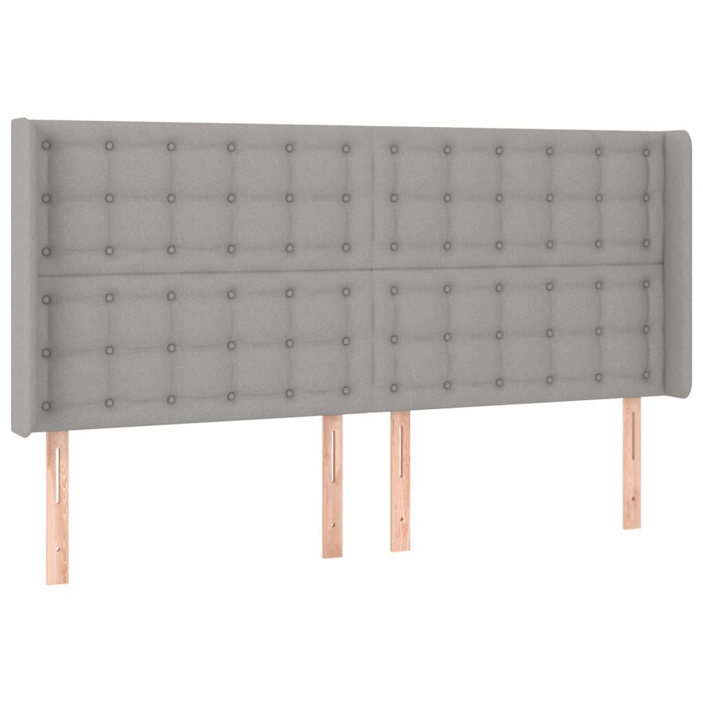 vidaXL Κεφαλάρι με Πτερύγια Ανοιχτό Γκρι 203x16x118/128 εκ. Υφασμάτινο