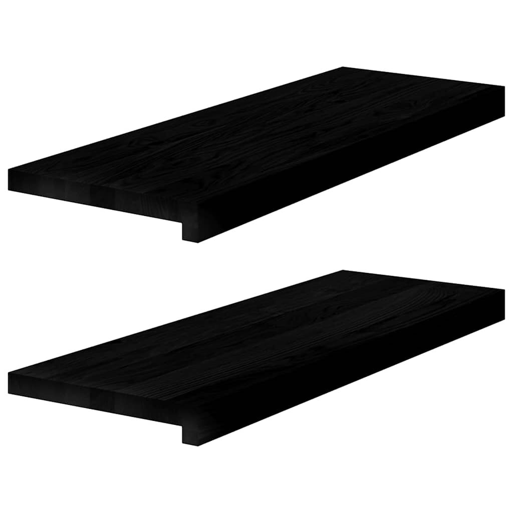 vidaXL Περβάζια παραθύρων 2 τεμ. Σκ. Καφέ 70x25x2 εκ. Μασίφ Ξύλο Δρυός
